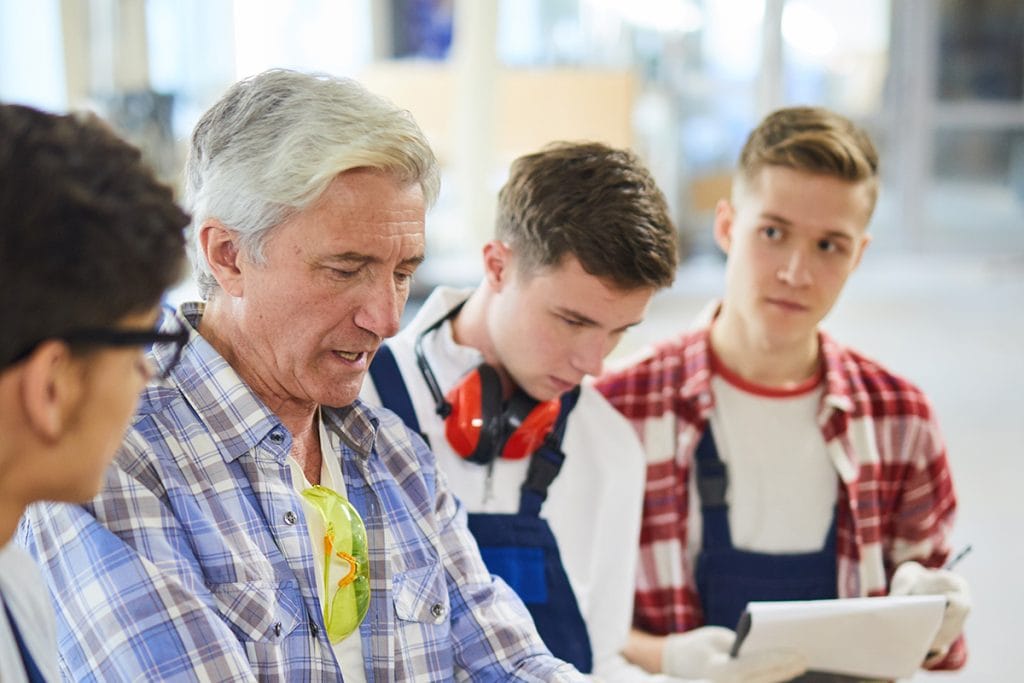 mature joiner demonstrating work of circular saw 2023 11 27 05 28 56 utc x